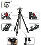 Штатив для предметного знімання з подвійним кріпленням 49-154 см QZSD Q202F, фото 3
