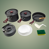 Набір посуду для кемпінгу в похідному мішечку на 15 предметів -POSK-15