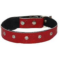 Нашийник для собак безрозмірна натуральна шкіра Ш 20 мм Д 17-32 201011/3 червоний Franty