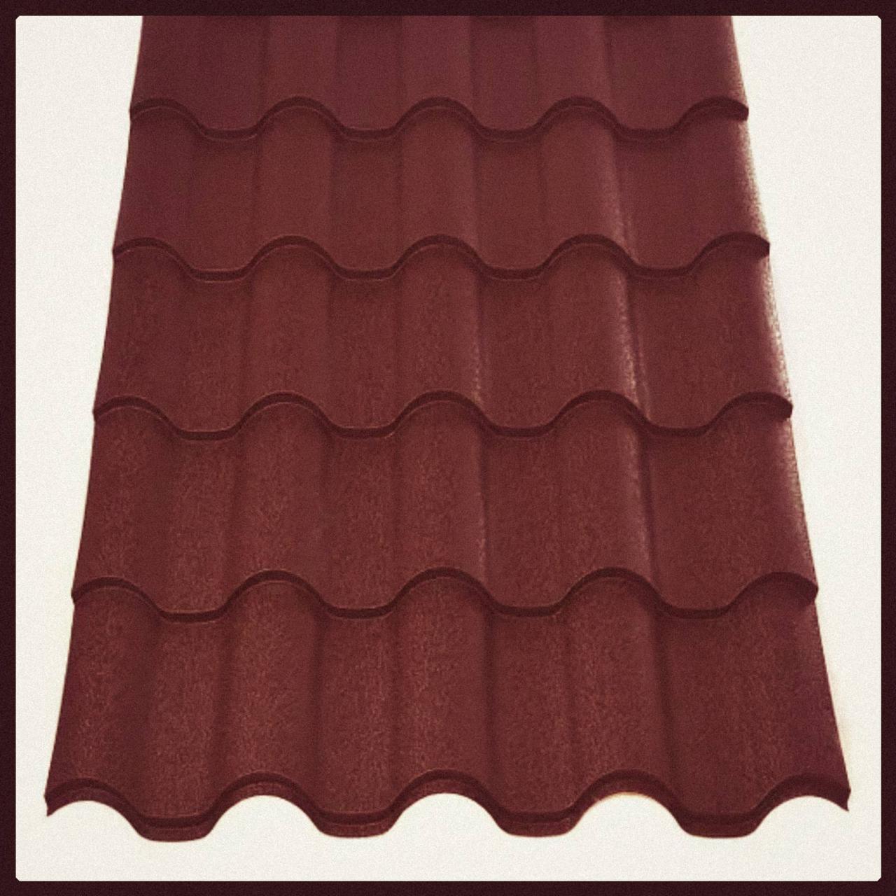 Металочерепиця Інтегра 0,5 мм RAL 3005 бордовий