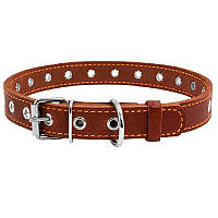 Нашийник для собак безрозмірна натуральна шкіра Ш 20 мм Д 17-32 201011/2 коричневий Franty
