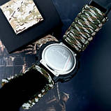 Тактичний багатофункціональний годинник Patriot 005BKSU ЗСУ Чорні Паракордовий ремінець Camo Green+ Коробка., фото 5