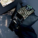 Тактичний багатофункціональний годинник Patriot 005BKSU ЗСУ Чорні Паракордовий ремінець Camo Green+ Коробка., фото 6