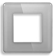 Скляна розетка 1DAL | Сірий з З/К + Кришка (G86D-STCR.GR), фото 5