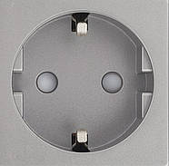 Скляна розетка 1DAL | Сірий з З/К + Кришка (G86D-STCR.GR), фото 2