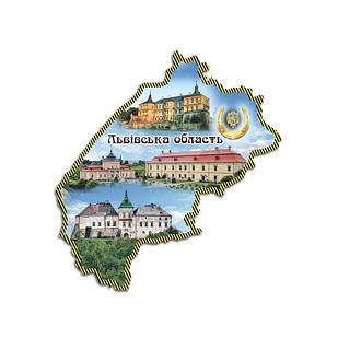 Магніт контур області "Львівська область" (Золота підкова Львівщини)