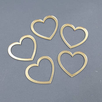 Набір акрилових сердець (золото) — 5 шт.