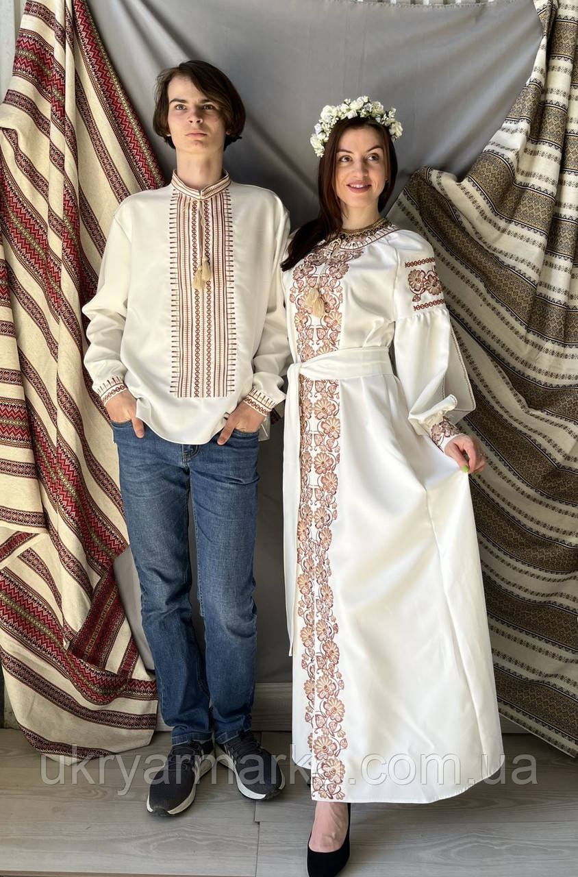 Парний комплект весільних вишиванок "Золота харизма", фото 1