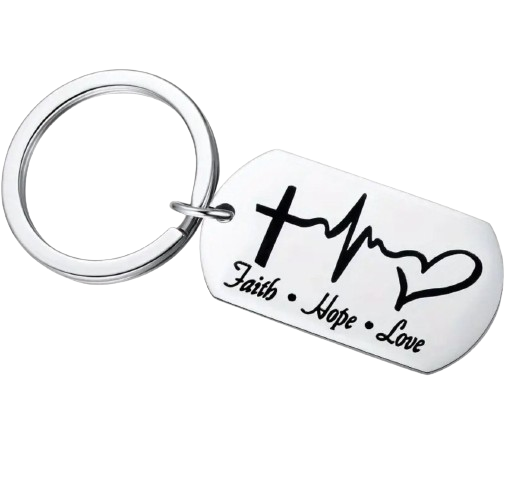 Брелок металевий для ключів Віра, Надія, Любов, фото 1