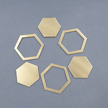 Набір акрилові Шестикутники золото — 6 шт