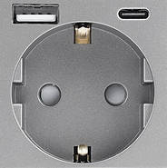 Вимикач (3кл.) + Розетка USB і Type-C 1DAL | Сірий (P157-SW3G-STUTC.GR), фото 6