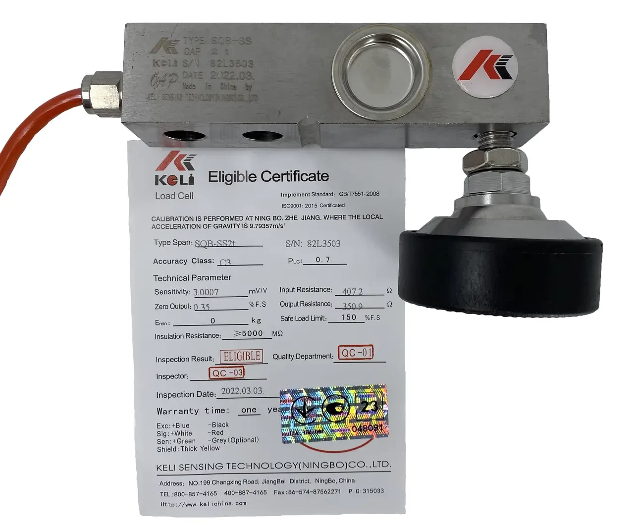 Тензодатчик ваги Keli SQB-SS 2t (OAP)