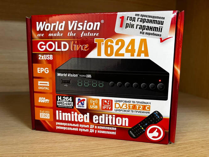 Приставка Т2 World Vision T624A H. 264 DVB-T/T2/C тюнер ресивер приймач ...
