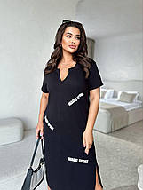 Літне плаття спорт із трикотажу бавовна з короткими рукавами з карманами великих розмірів, фото 4