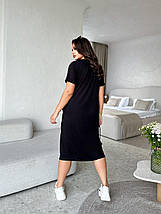 Літне плаття спорт із трикотажу бавовна з короткими рукавами з карманами великих розмірів, фото 3