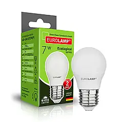 Світлодіодна лампа Eurolamp ЕCО серія "P" G45 7W E27 4000K LED-G45-07274(P)
