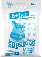 Коллар SuperCat Супер кет стандарт наповнювач із деревини для котів, 6+1 кг
