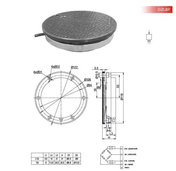 Тензодатчики ваги Keli GZLBG-A 10 т (Normal)
