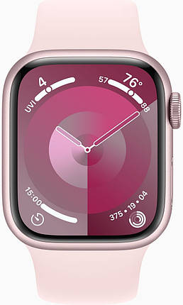 Apple Watch Series 9 GPS 41mm Pink Aluminium with Light Pink Sport Band S/M MR933, фото 3