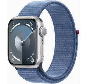 Apple Watch Series 9 GPS 41mm Silver Aluminium with Winter Blue Sport Loop MR923, фото 1