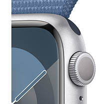 Apple Watch Series 9 GPS 41mm Silver Aluminium with Winter Blue Sport Loop MR923, фото 4