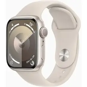 Apple Watch Series 9 GPS 41mm Starlight Aluminium with Starlight Sport Band M/L MR8U3, фото 1