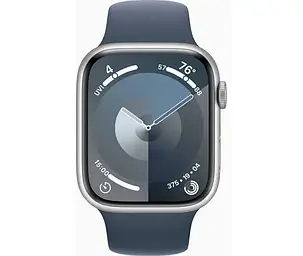 Apple Watch Series 9 GPS 45mm Silver Aluminium with Storm Blue Sport Band M/L MR9E3, фото 3