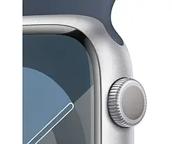 Apple Watch Series 9 GPS 45mm Silver Aluminium with Storm Blue Sport Band M/L MR9E3, фото 4