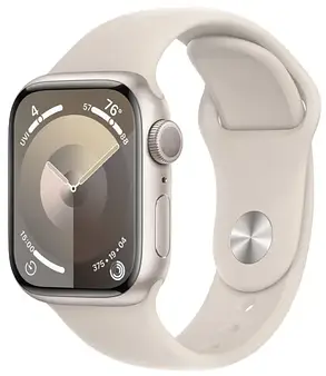 Apple Watch Series 9 GPS 45mm Starlight Aluminium with Starlight Sport Band M/L MR973, фото 1