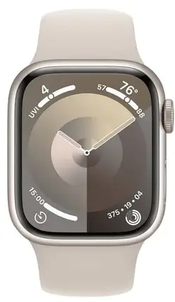 Apple Watch Series 9 GPS 45mm Starlight Aluminium with Starlight Sport Band M/L MR973, фото 3