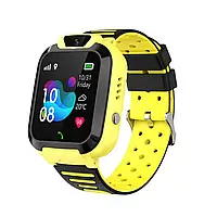 Дитячий смарт годинник IP67 350mAh Bluetooth 5.0 (iOS, Android)+GPS дзвінкова версія жовтий Kids SM