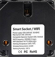 Розумна WiFi розетка 1DAL | Сірий Cкло з З/К + Шторки (G86D-ST.WF.GR), фото 6