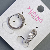 Сережки Xuping 7х17мм родій купити біжутерію дешево оптом в інтернеті