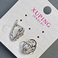Сережки Xuping родій 15х10мм купити біжутерію дешево оптом в інтернеті