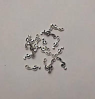Фурнітура підвіс Скрипковий ключ "срібло" d-19х6мм+- in-d-2,2мм+- фасування 20грам (+ -) ~39+-шт. купити біжутерію дешево оптом в