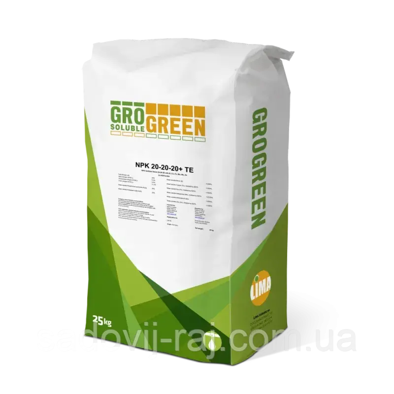 Добриво GroGreen NPK 20-20-20+TE 25 кг Lima Бельгія