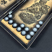 Дерев'яні нарди ручної роботи на подарунок 50×23 см Герб, фото 9