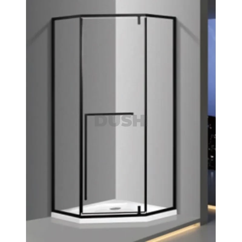 Душова кабіна Veronis KN-17-01 Black 100х100х204 п'ятикутна