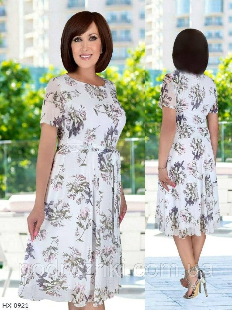 Шифонова сукня жіноча Тканина: шифон принт Розміри 50,52,54,56, фото 1