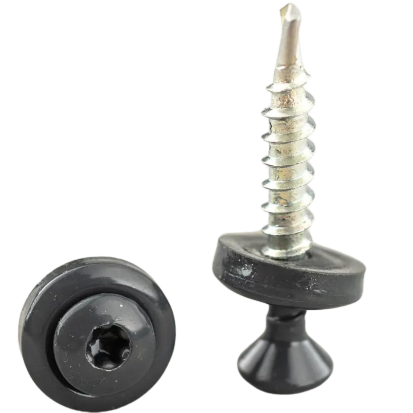 Саморіз для металочерепиці та профнастилу під зірочку 4.8х35 мм RAL 7024 сірий WDD Wkret-Met, 250 шт, фото 1