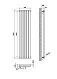 Радіатор дизайнерський вертикальний Rimini 6/1500 Чорний матовий 1500*354, фото 6