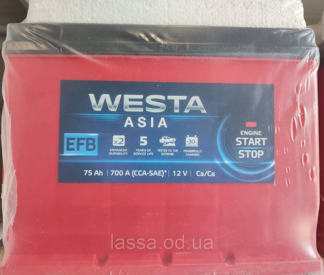 Аккумулятор WESTA EFB 6СТ-75-АЗ (0) Азия правый плюс