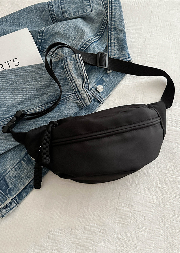 Бананка поясна сумка через плече чорна, фото 1