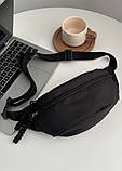 Бананка поясна сумка через плече чорна, фото 2