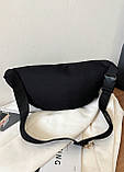 Бананка поясна сумка через плече чорна, фото 6