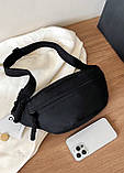 Бананка поясна сумка через плече чорна, фото 10