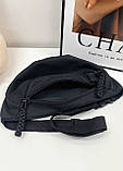 Бананка поясна сумка через плече чорна, фото 3