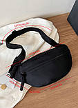 Бананка поясна сумка через плече чорна, фото 9