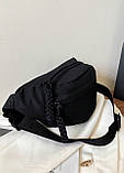 Бананка поясна сумка через плече чорна, фото 5