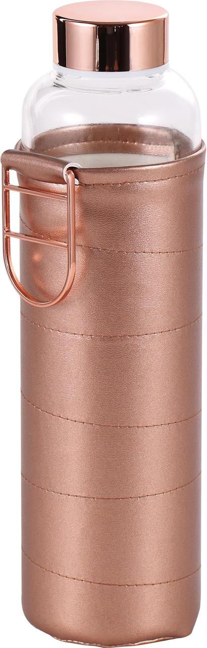 Пляшка для води 600 мл із боросилікатного скла з чохлом Bergner BG-20140-CP COPPER